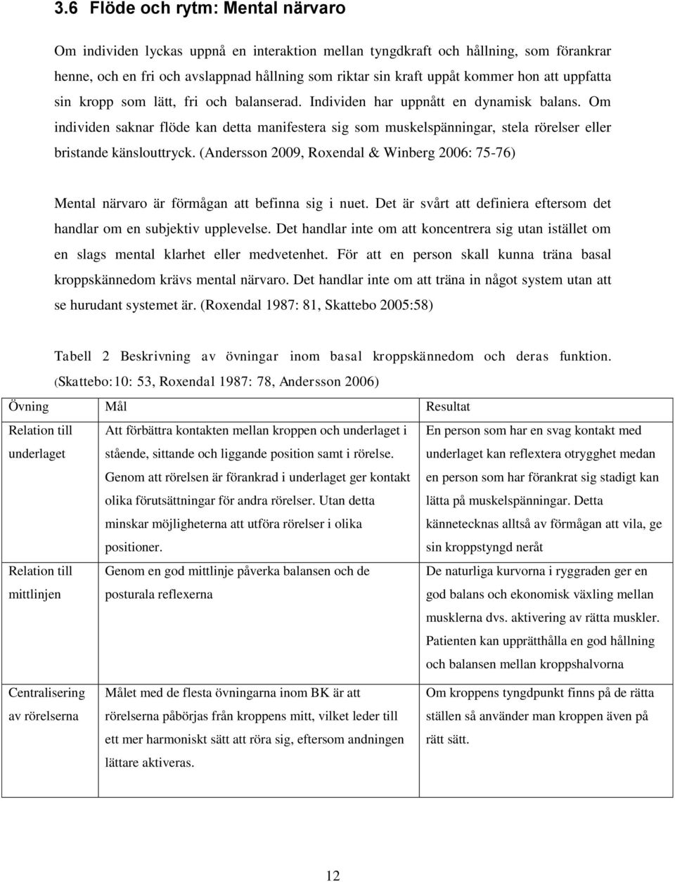 Om individen saknar flöde kan detta manifestera sig som muskelspänningar, stela rörelser eller bristande känslouttryck.