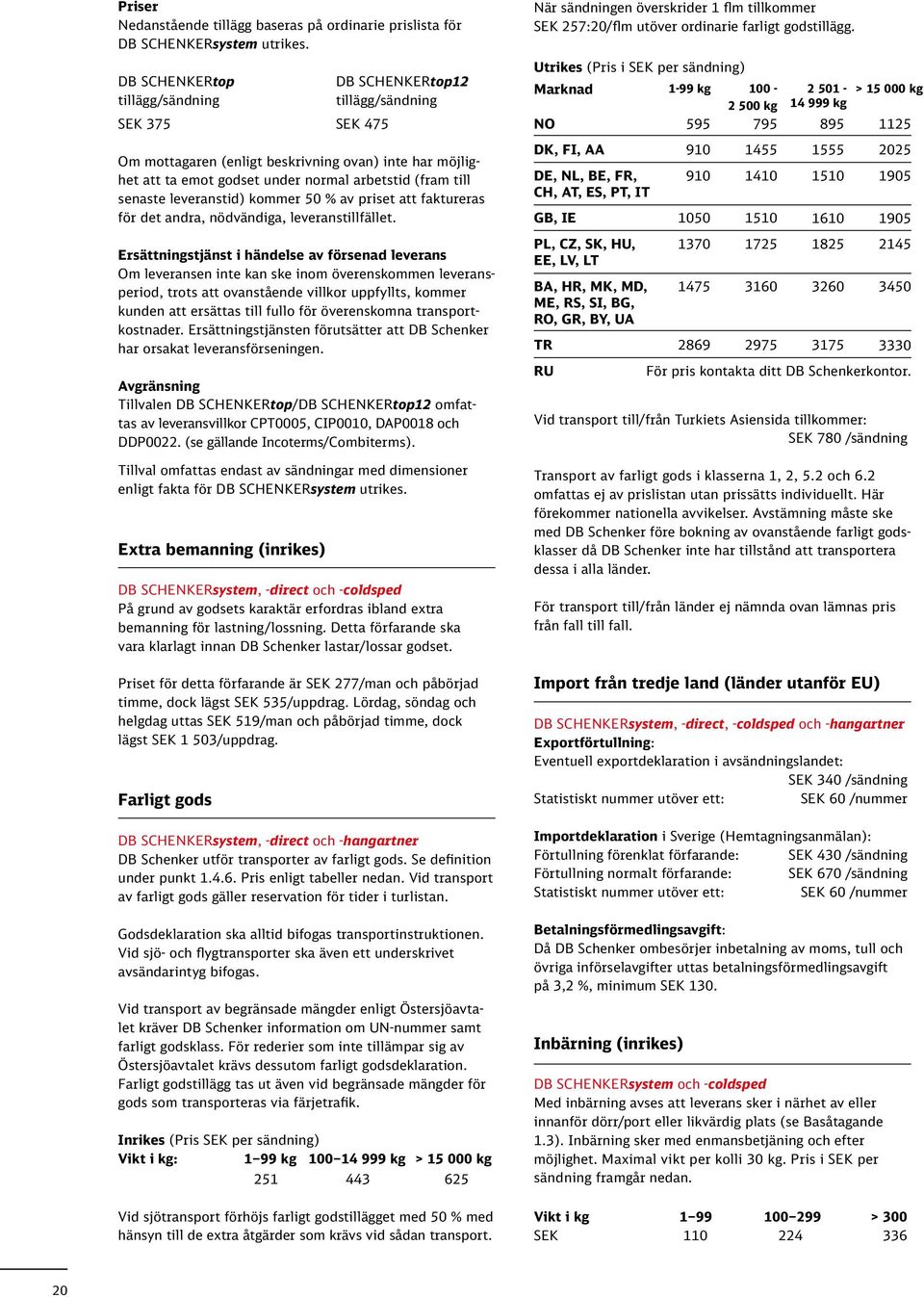 senaste leveranstid) kommer 50 % av priset att faktureras för det andra, nödvändiga, leveranstillfället.