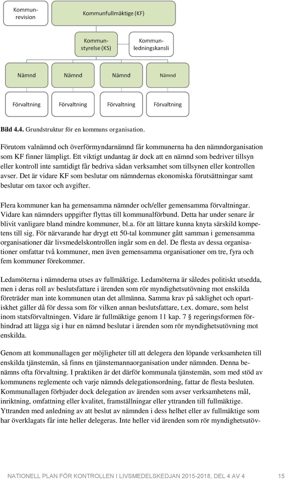 Det är vidare KF som beslutar om nämndernas ekonomiska förutsättningar samt beslutar om taxor och avgifter. Flera kommuner kan ha gemensamma nämnder och/eller gemensamma förvaltningar.