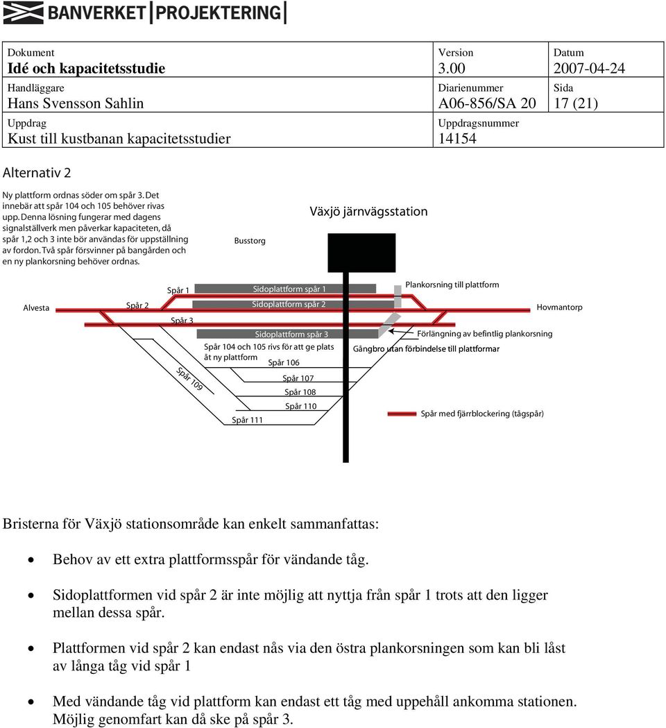 Två spår försvinner på bangården och en ny plankorsning behöver ordnas.