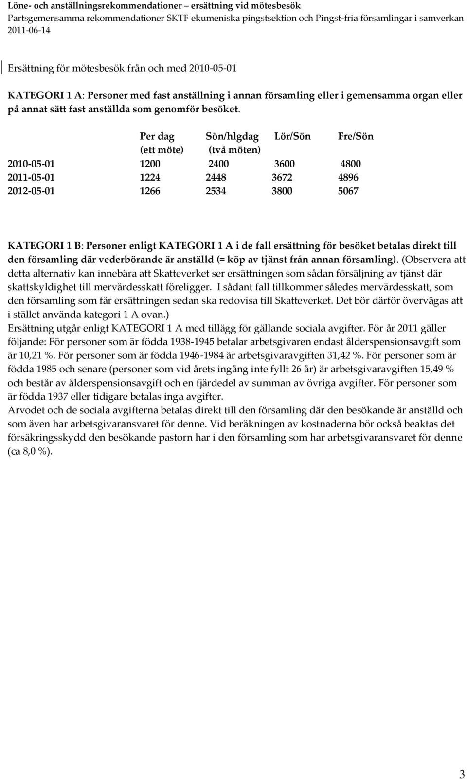 fall ersättning för besöket betalas direkt till den församling där vederbörande är anställd (= köp av tjänst från annan församling).