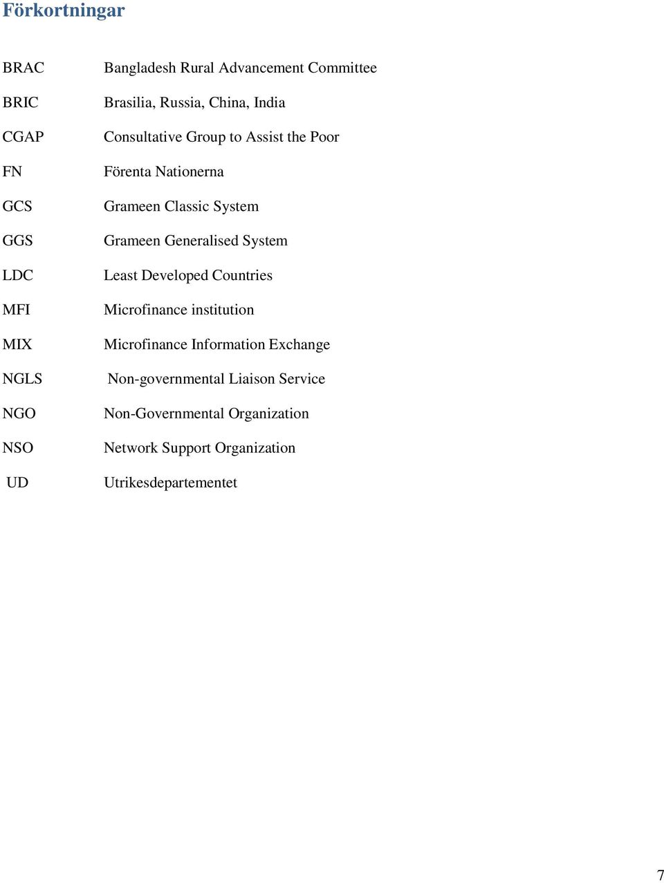 Grameen Generalised System Least Developed Countries Microfinance institution Microfinance Information