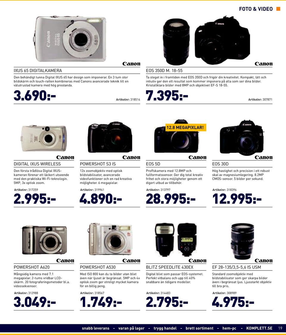 18-55 Ta steget in i framtiden med EOS 350D och frigör din kreativitet. Kompakt, lätt och intiutiv ger den ett resultat som kommer imponera på alla som ser dina bilder.