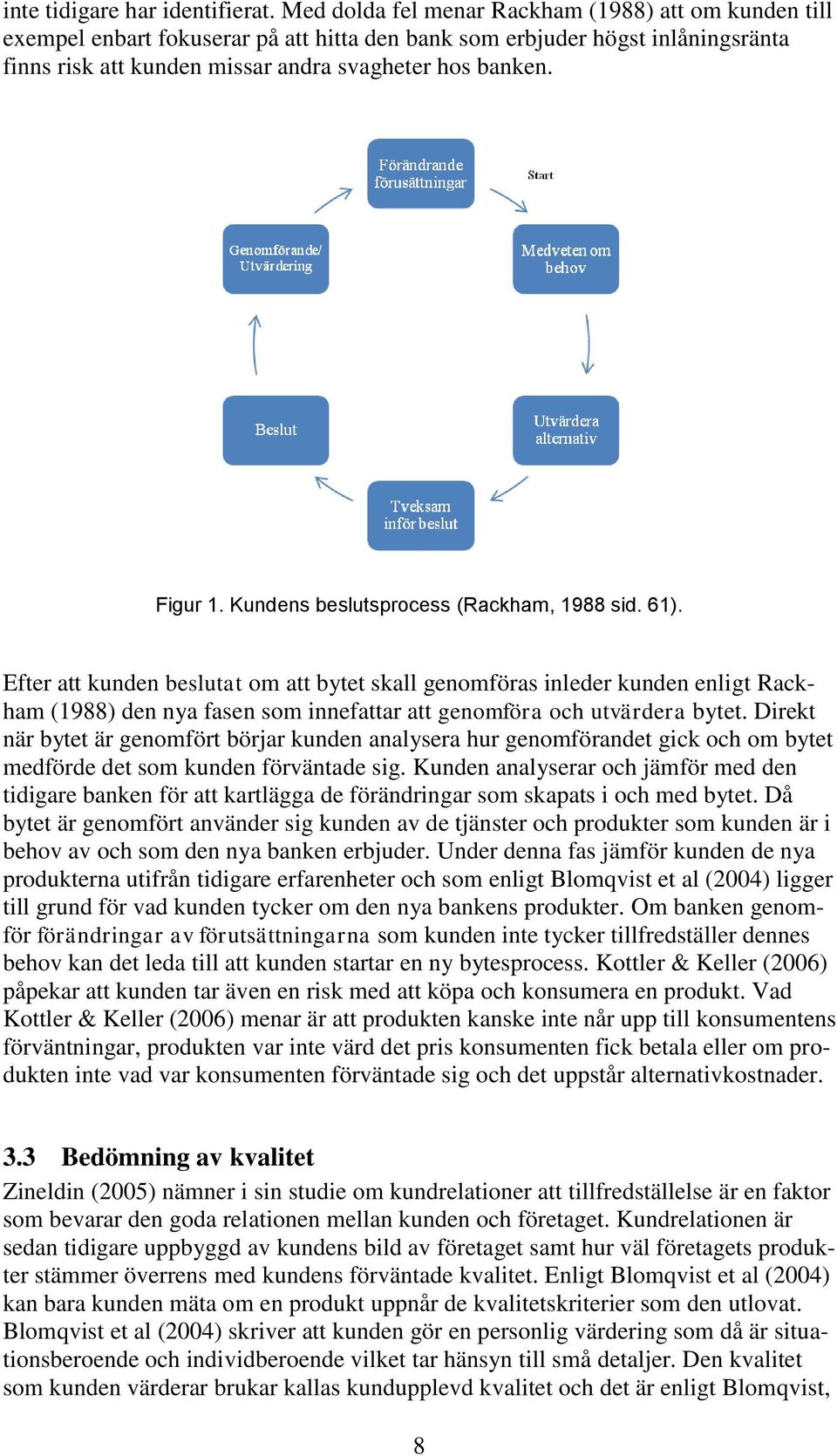 Kundens beslutsprocess (Rackham, 1988 sid. 61).