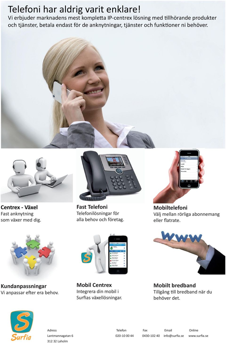 behöver. Fast Telefoni Centrex - Växel Fast anknytning som växer med dig. Telefonilösningar för alla behov och företag.
