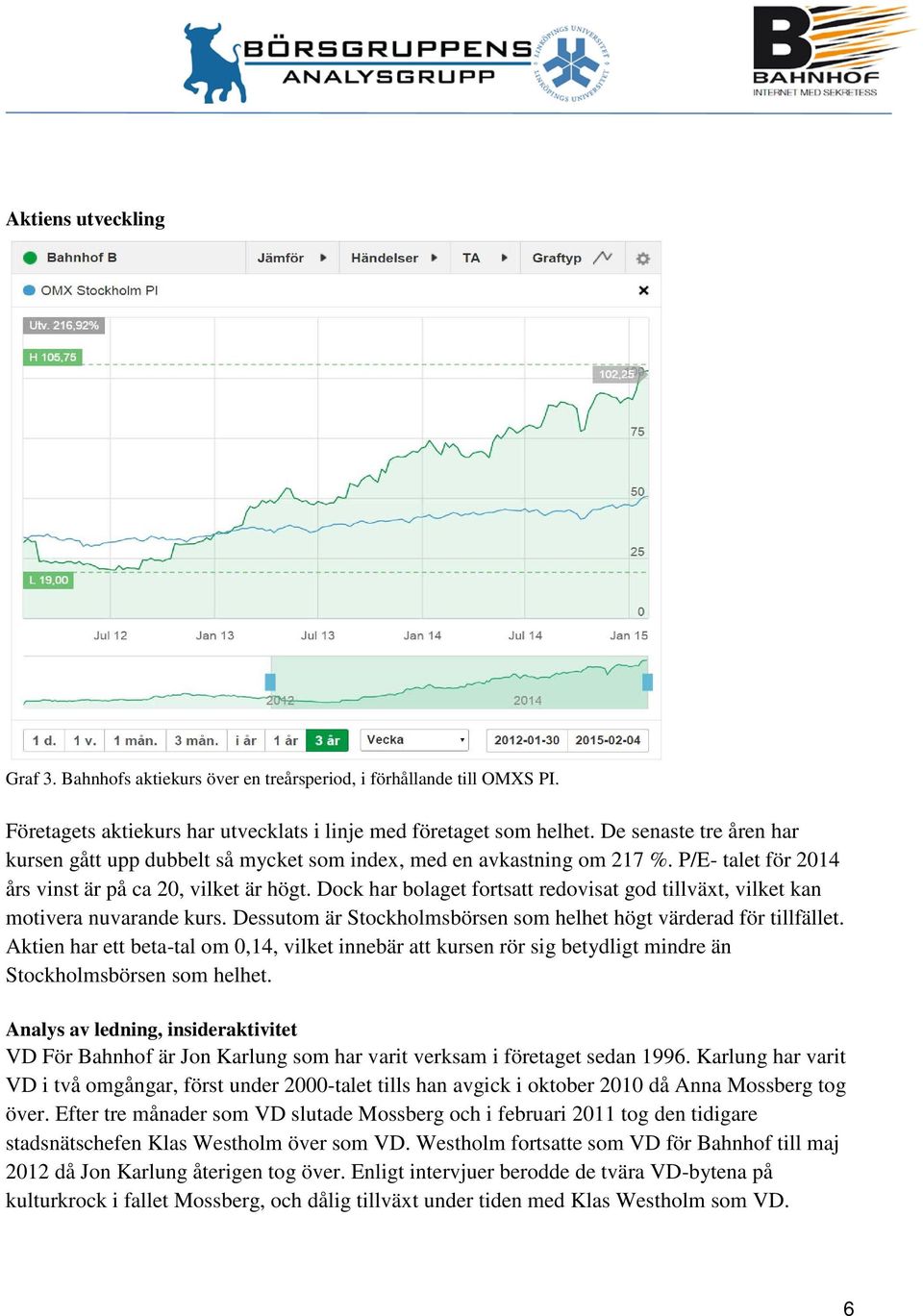 Dock har bolaget fortsatt redovisat god tillväxt, vilket kan motivera nuvarande kurs. Dessutom är Stockholmsbörsen som helhet högt värderad för tillfället.