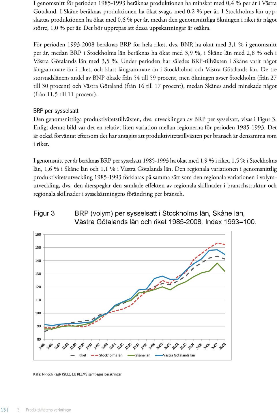 För perioden 1993-2008 beräknas BRP för hela riket, dvs.