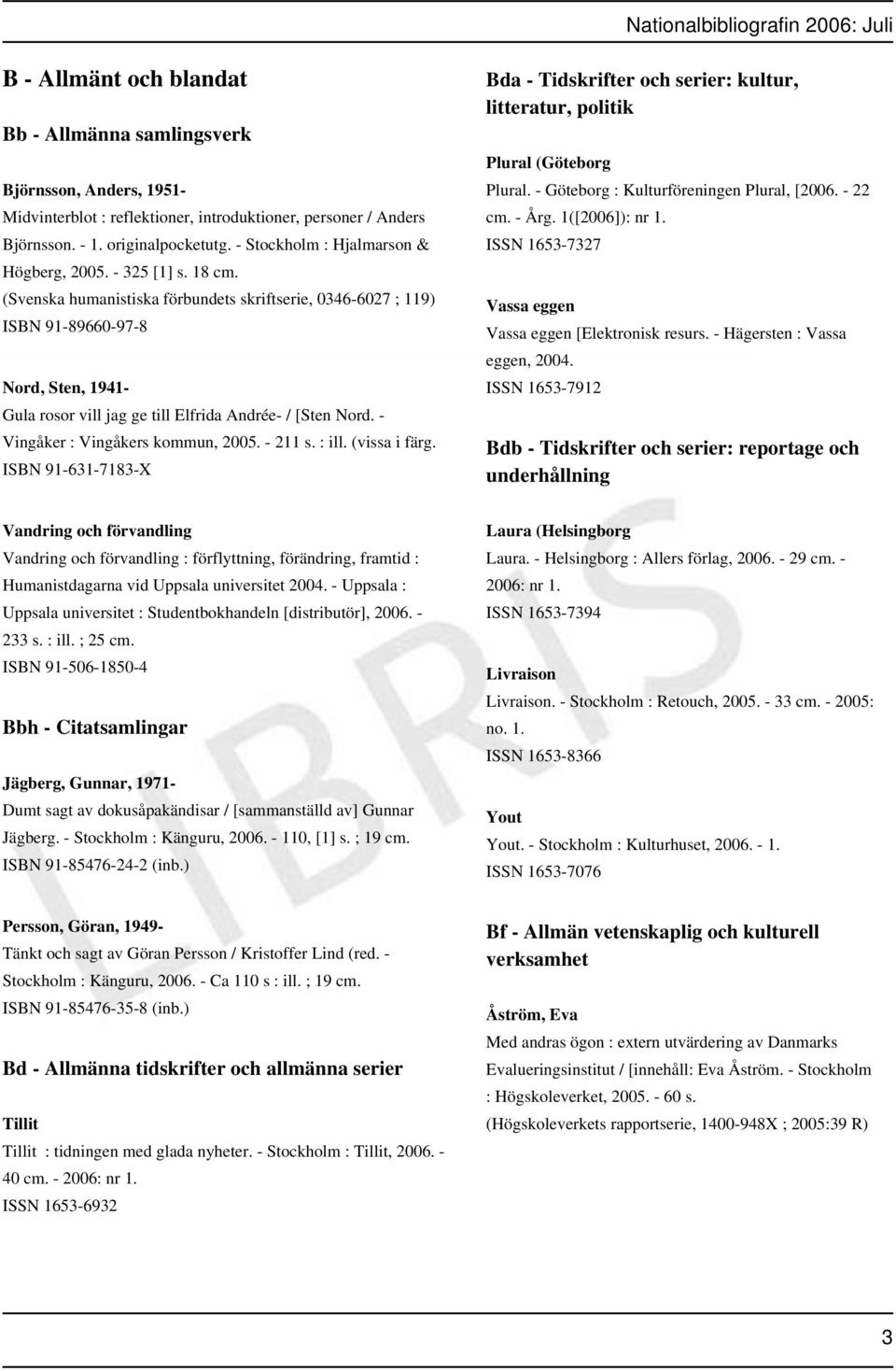 (Svenska humanistiska förbundets skriftserie, 0346-6027 ; 119) ISBN 91-89660-97-8 Nord, Sten, 1941- Gula rosor vill jag ge till Elfrida Andrée- / [Sten Nord. - Vingåker : Vingåkers kommun, 2005.