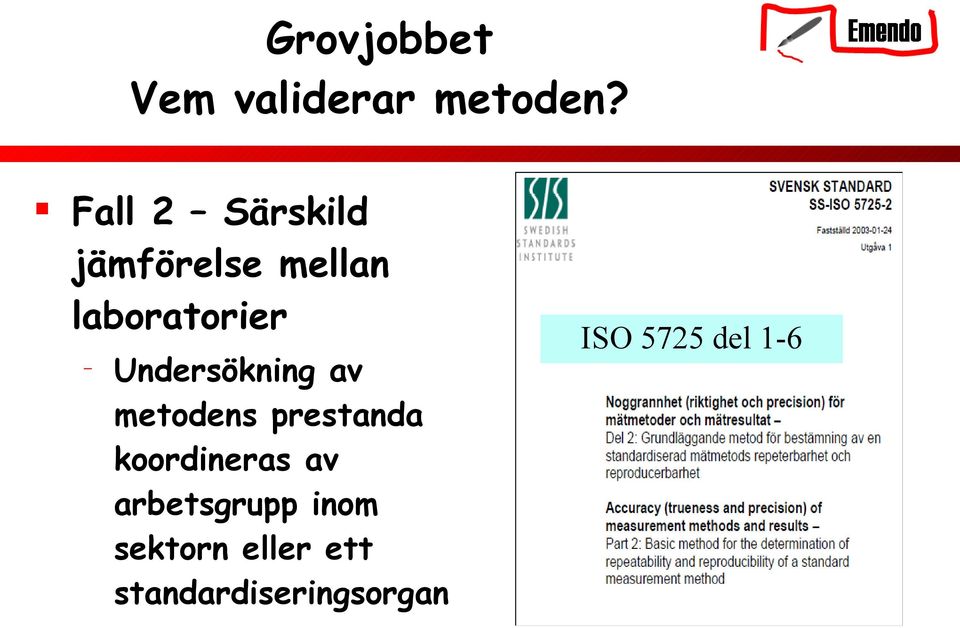 Undersökning av metodens prestanda koordineras av