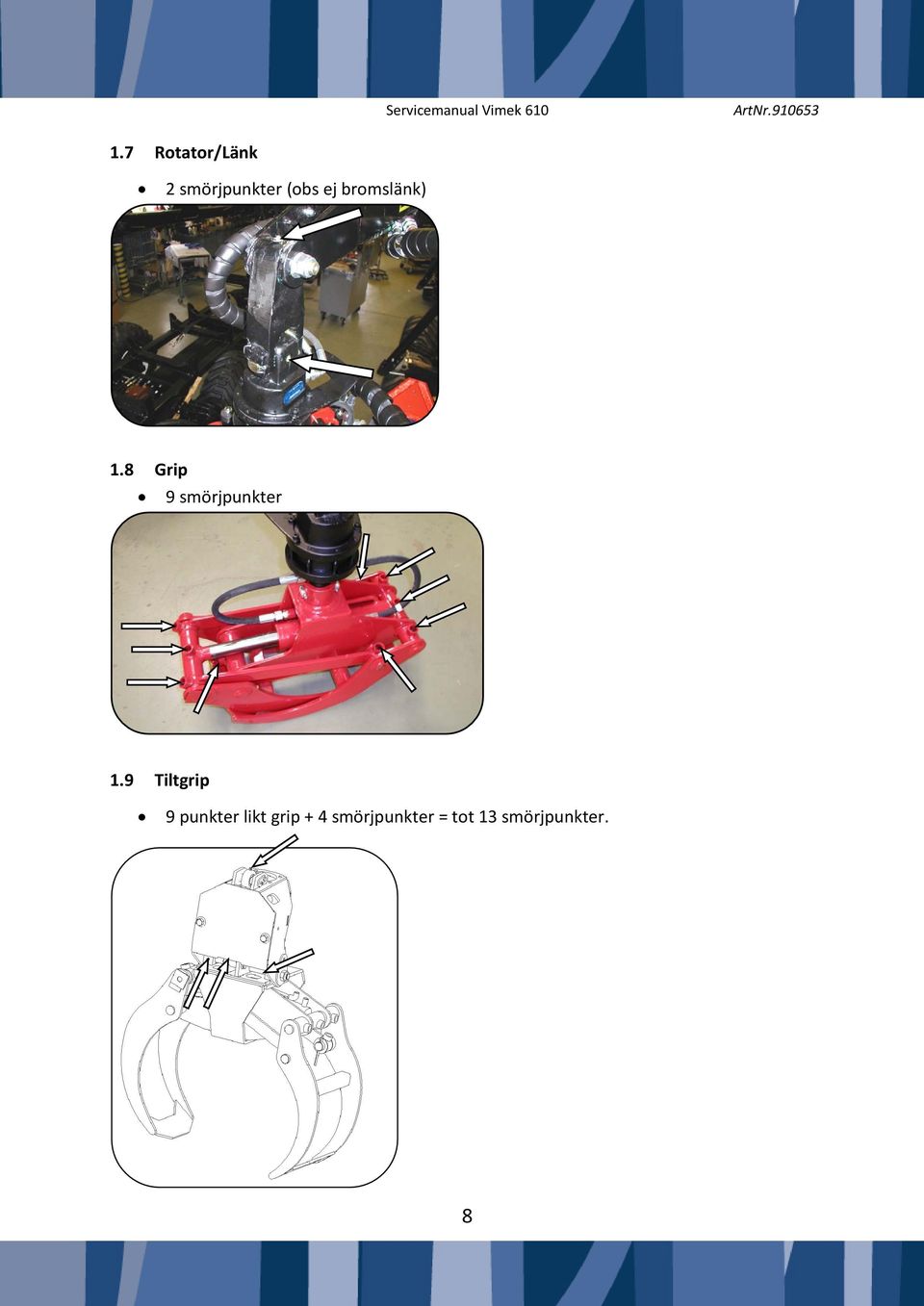 8 Grip 9 smörjpunkter 1.