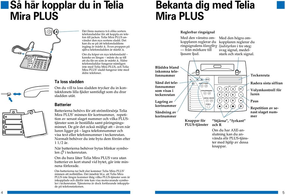 Även proppen på själva telefonsladden är märkt. Om du köper en nya telefonsladd kanske en längre måste du se till att du får en som är märkt.