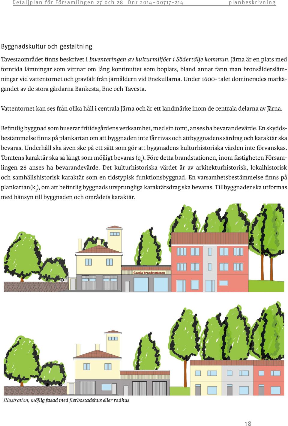 Under 1600- talet dominerades markägandet av de stora gårdarna Bankesta, Ene och Tavesta. Vattentornet kan ses från olika håll i centrala Järna och är ett landmärke inom de centrala delarna av Järna.