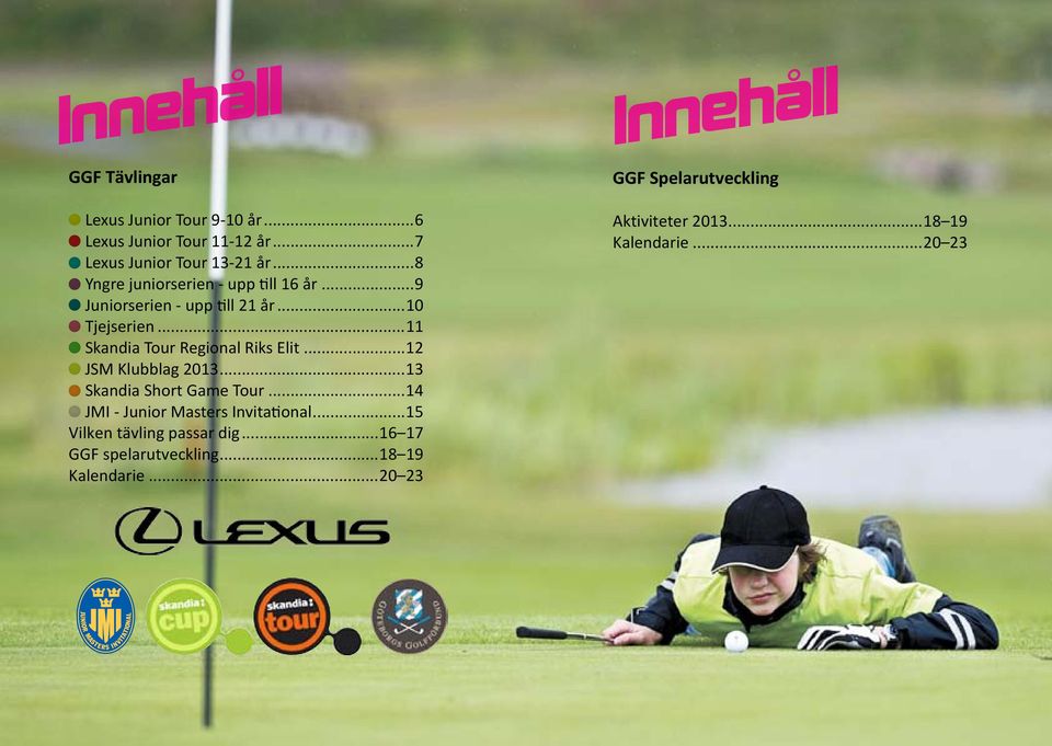 ..11 Skandia Tour Regional Riks Elit...12 JSM Klubblag 2013...13 Skandia Short Game Tour.