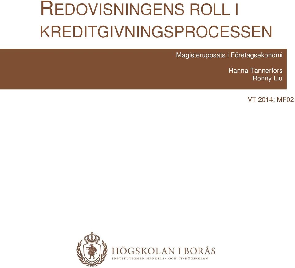 Magisteruppsats i