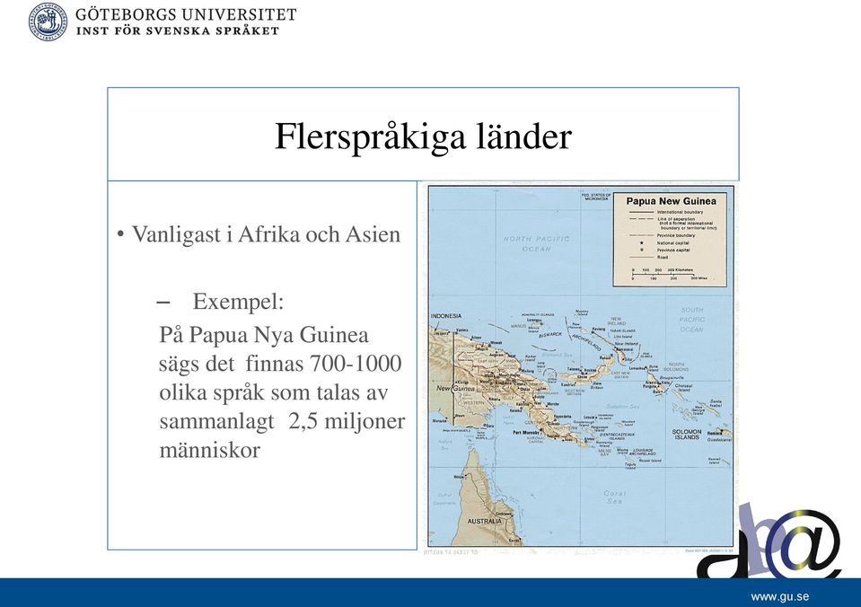 sägs det finnas 700-1000 olika språk som