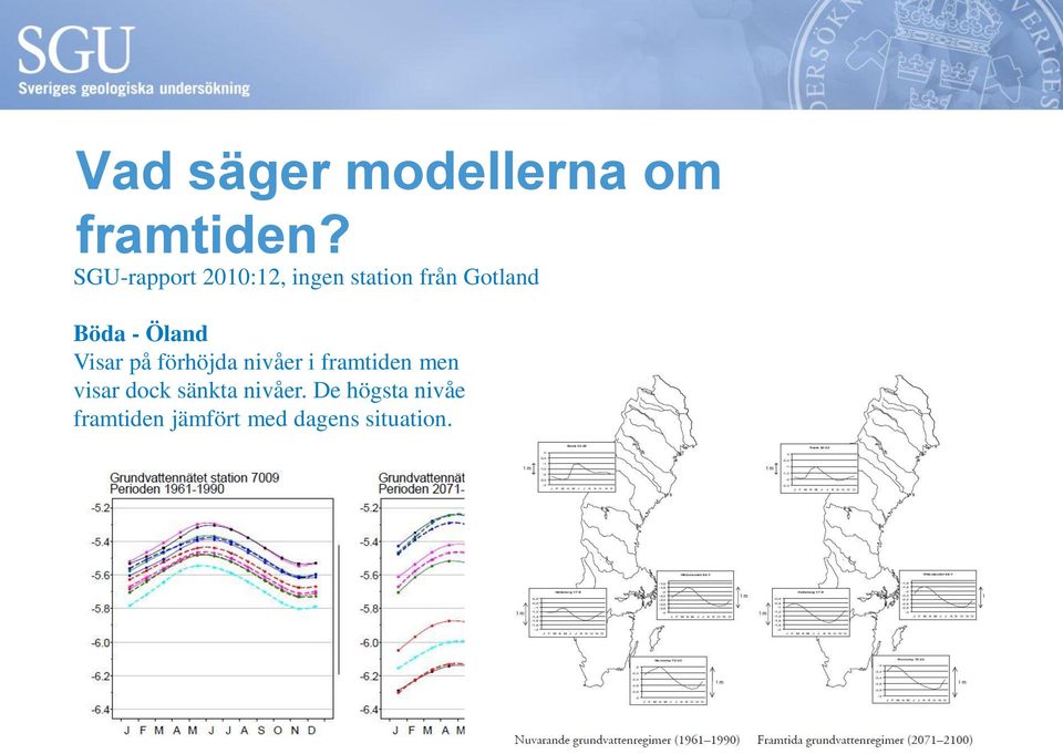 förhöjda nivåer i framtiden men en viss övervikt av scenarierna visar