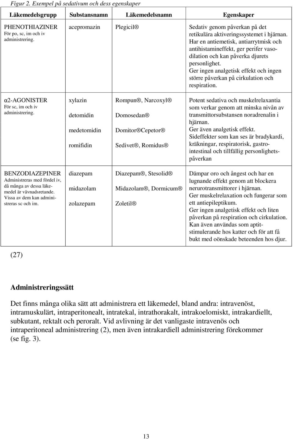 Har en antiemetisk, antiarrytmisk och antihistamineffekt, ger perifer vasodilation och kan påverka djurets personlighet.