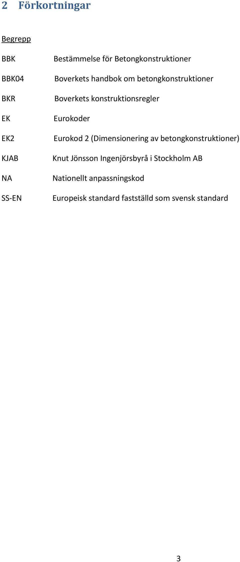 konstruktionsregler Eurokoder Eurokod 2 (Dimensionering av betongkonstruktioner) Knut