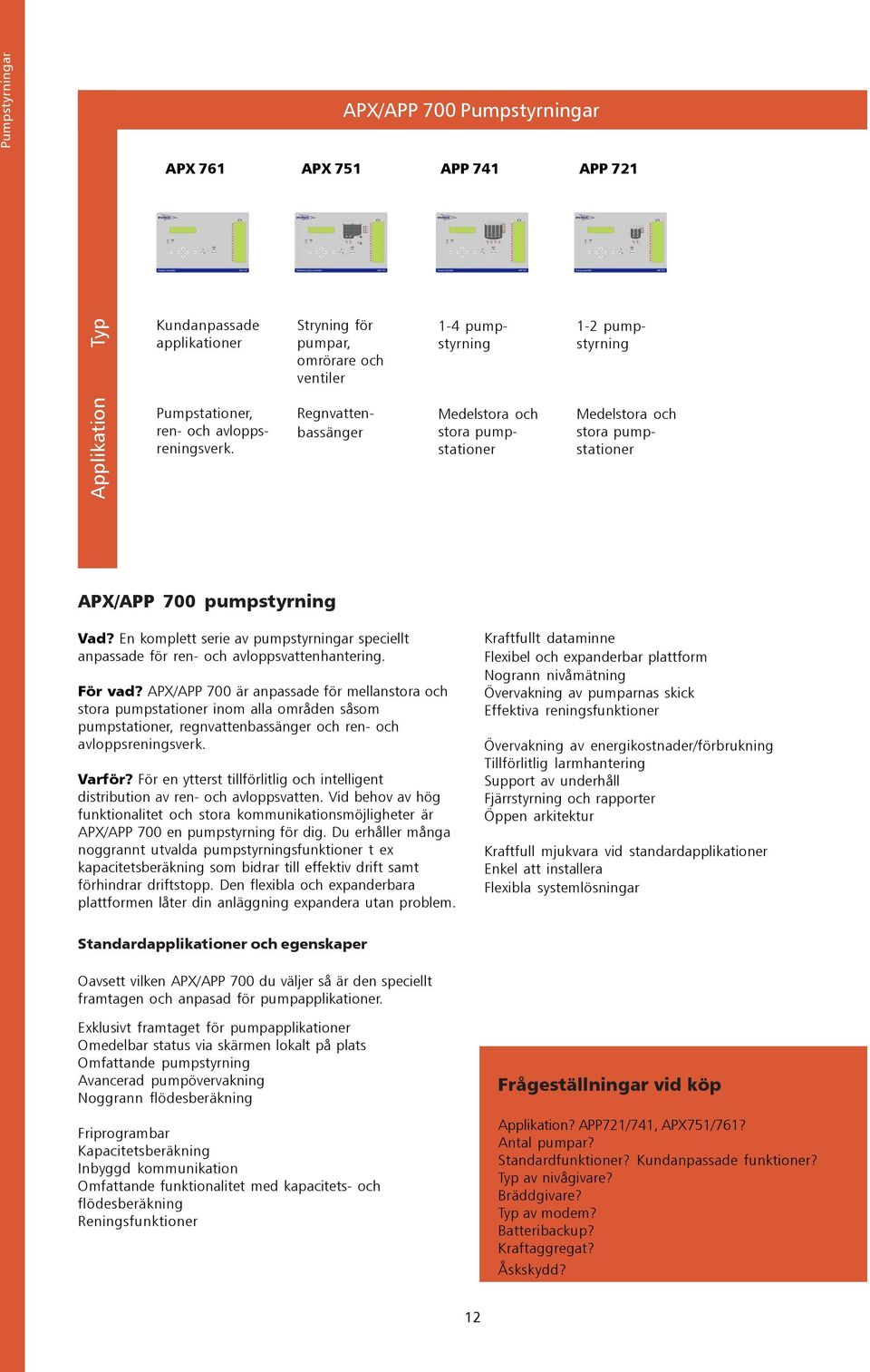 En komplett serie av pumpstyrningar speciellt anpassade för ren- och avloppsvattenhantering. För vad?