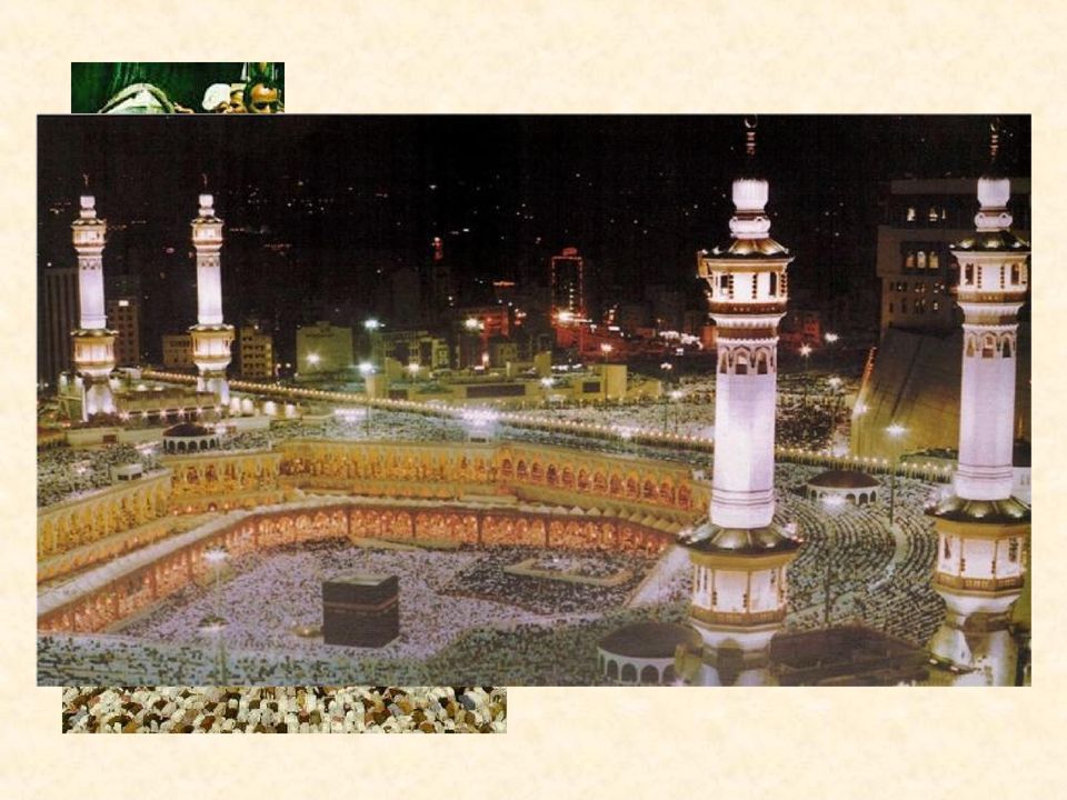 Allah Åker till Mecka och till moskéen med Kaba sju varv