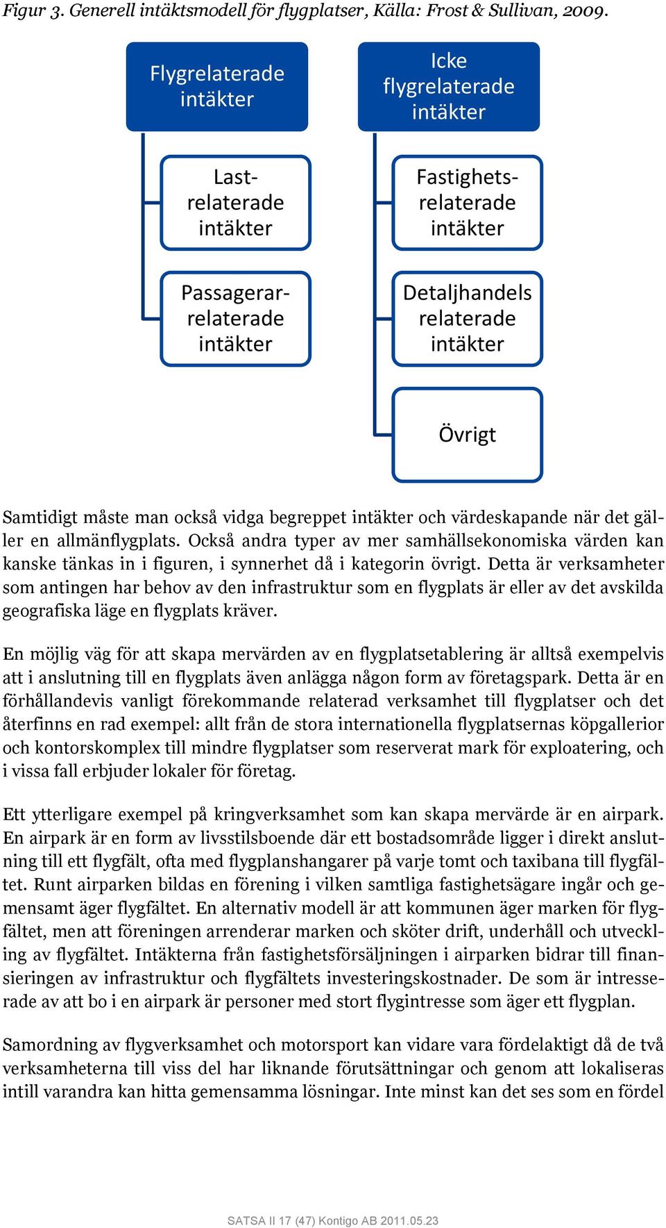 också vidga begreppet intäkter och värdeskapande när det gäller en allmänflygplats.