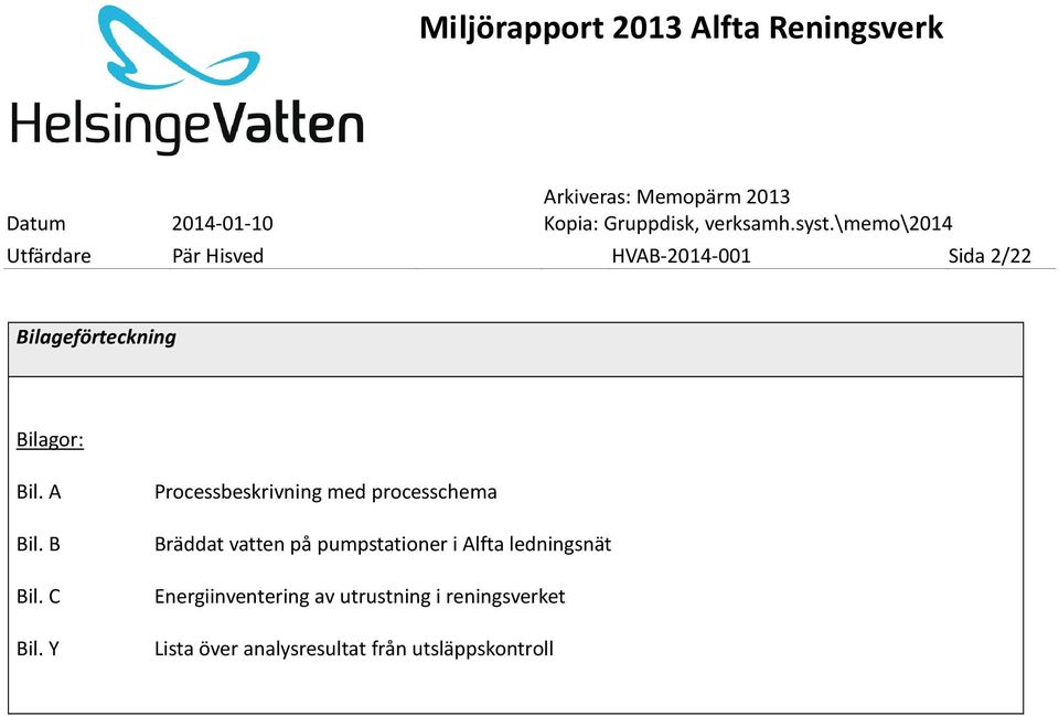 Y Processbeskrivning med processchema Bräddat vatten på pumpstationer