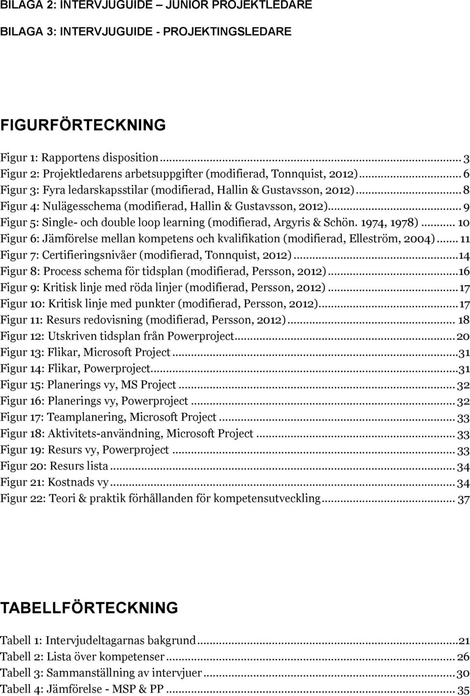 .. 8 Figur 4: Nulägesschema (modifierad, Hallin & Gustavsson, 2012)... 9 Figur 5: Single- och double loop learning (modifierad, Argyris & Schön. 1974, 1978).