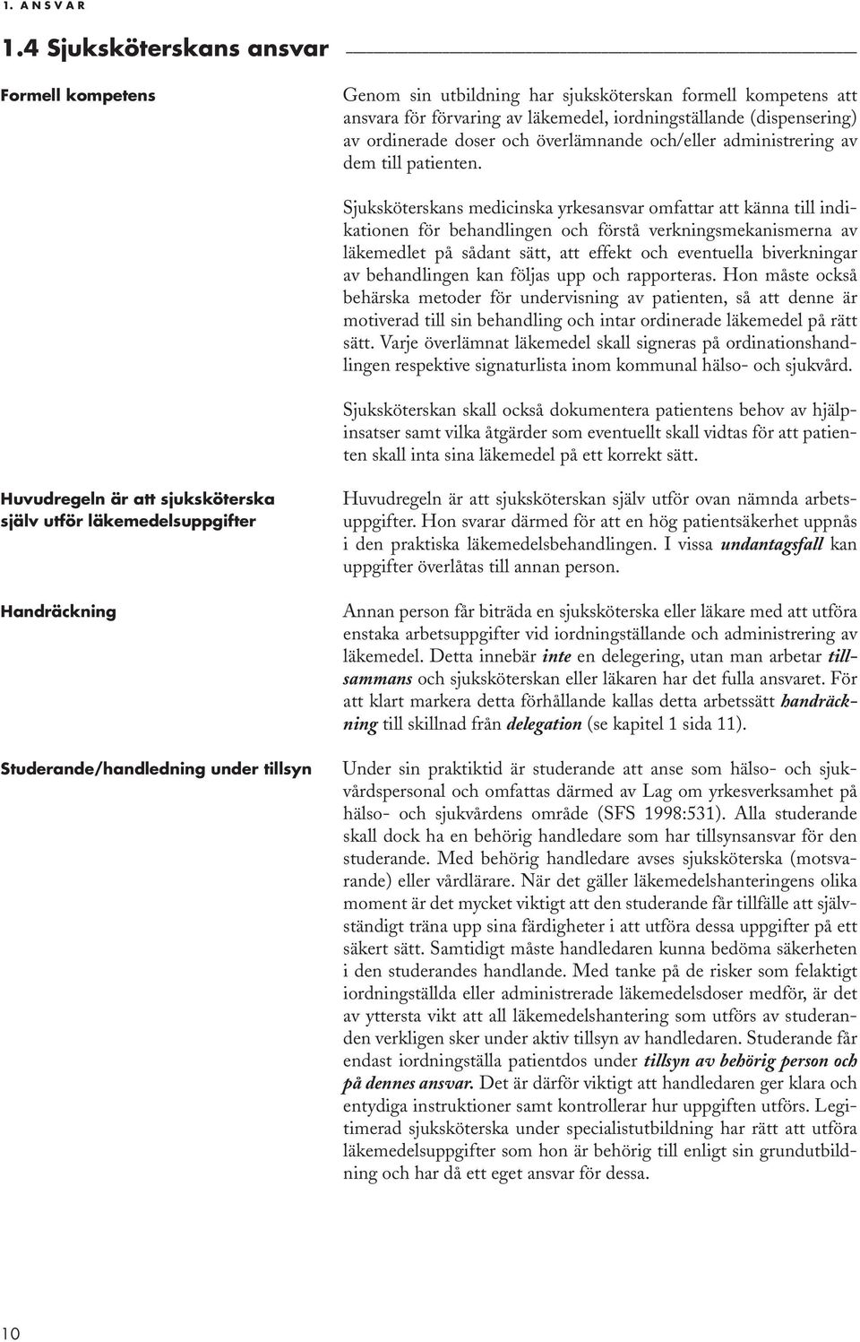 överlämnande och/eller administrering av dem till patienten.