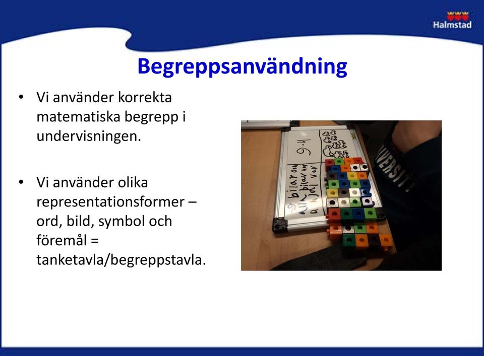 Begreppsanvändning Vi använder olika