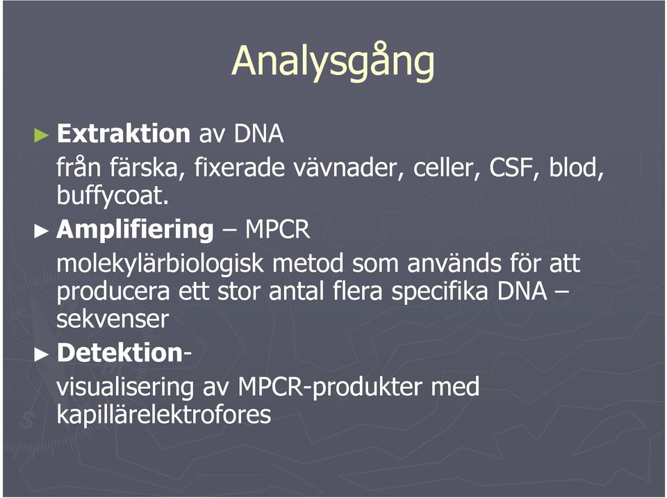 Amplifiering MPCR molekylärbiologisk metod som används för att