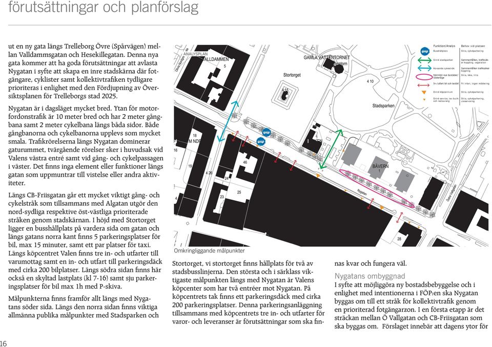 Fördjupning av Översiktsplanen för Trelleborgs stad 2025. Nygatan är i dagsläget mycket bred.