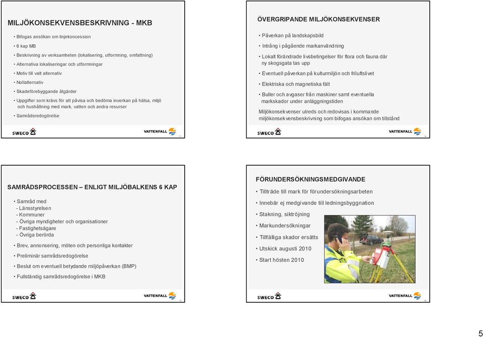 ÖVERGRIPANDE MILJÖKONSEKVENSER Påverkan på landskapsbild Intrång i pågående markanvändning Lokalt förändrade livsbetingelser för flora och fauna där ny skogsgata tas upp Eventuell påverkan på