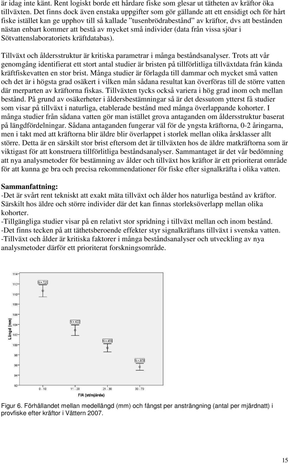 att bestå av mycket små individer (data från vissa sjöar i Sötvattenslaboratoriets kräftdatabas). Tillväxt och åldersstruktur är kritiska parametrar i många beståndsanalyser.