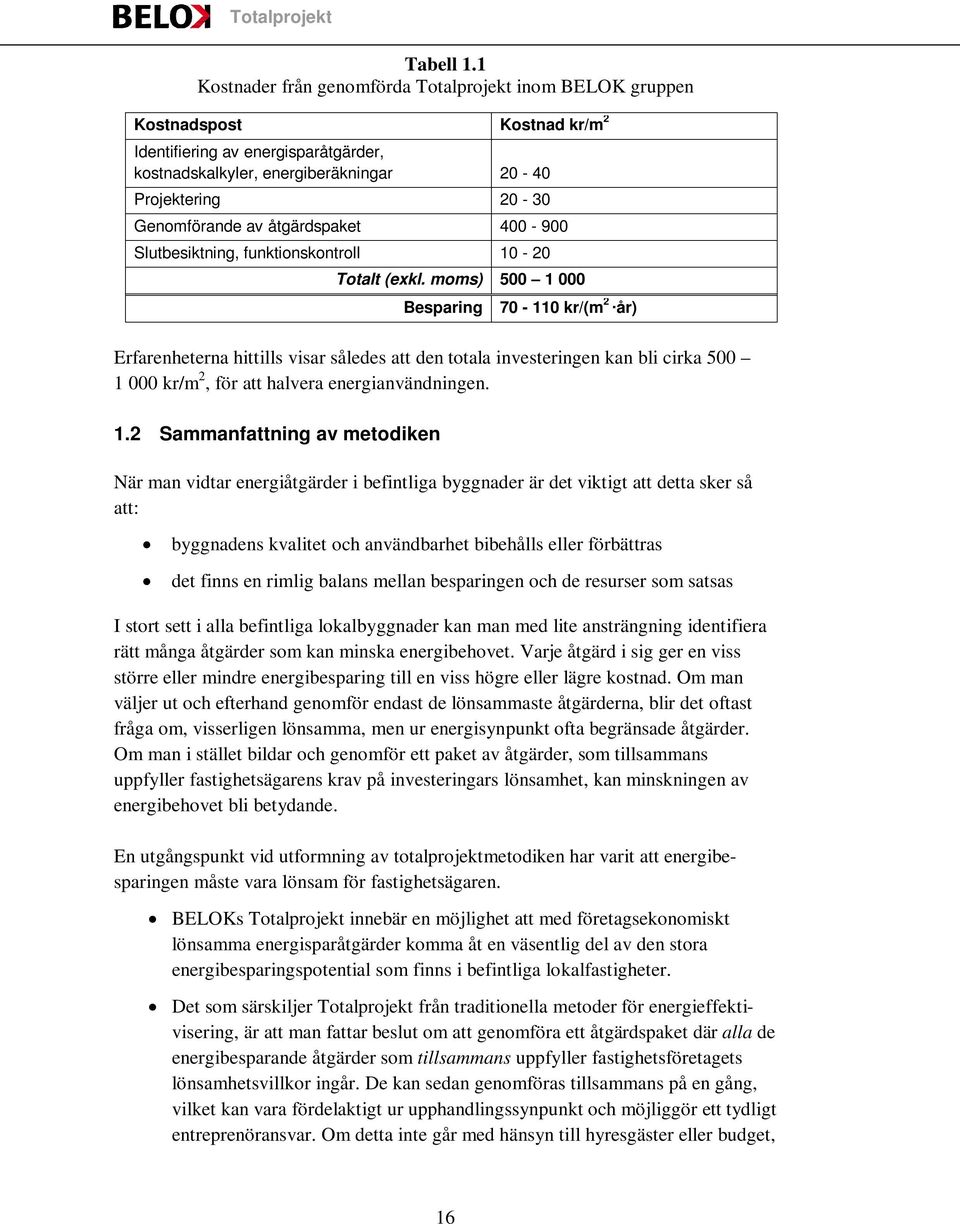 av åtgärdspaket 400-900 Slutbesiktning, funktionskontroll 10-20 Totalt (exkl.