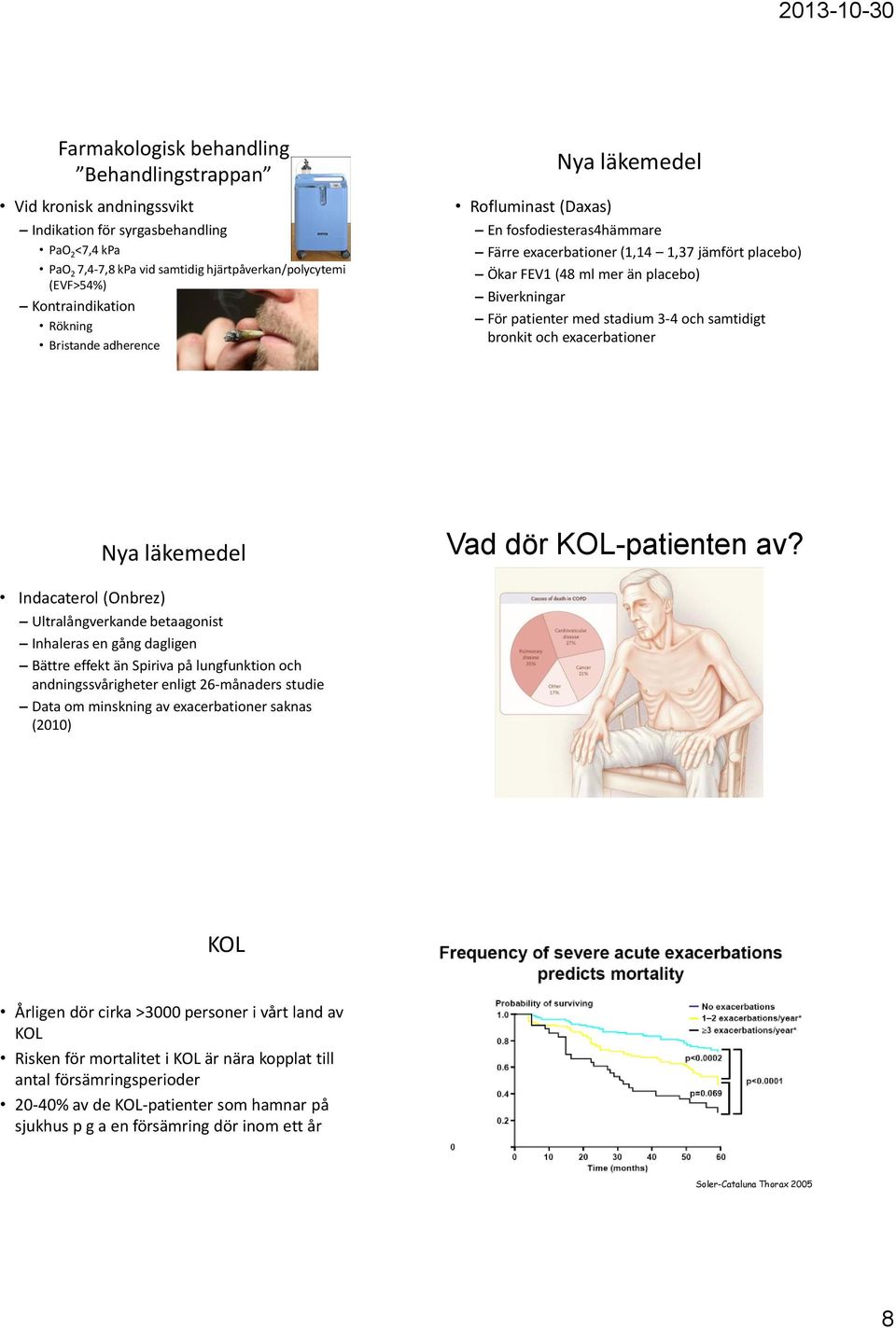 med stadium 3-4 och samtidigt bronkit och exacerbationer Nya läkemedel Vad dör -patienten av?