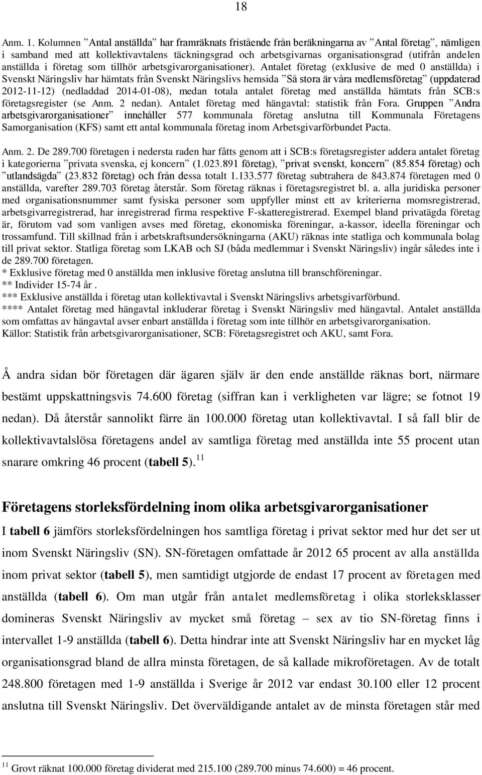 andelen anställda i företag som tillhör arbetsgivarorganisationer).