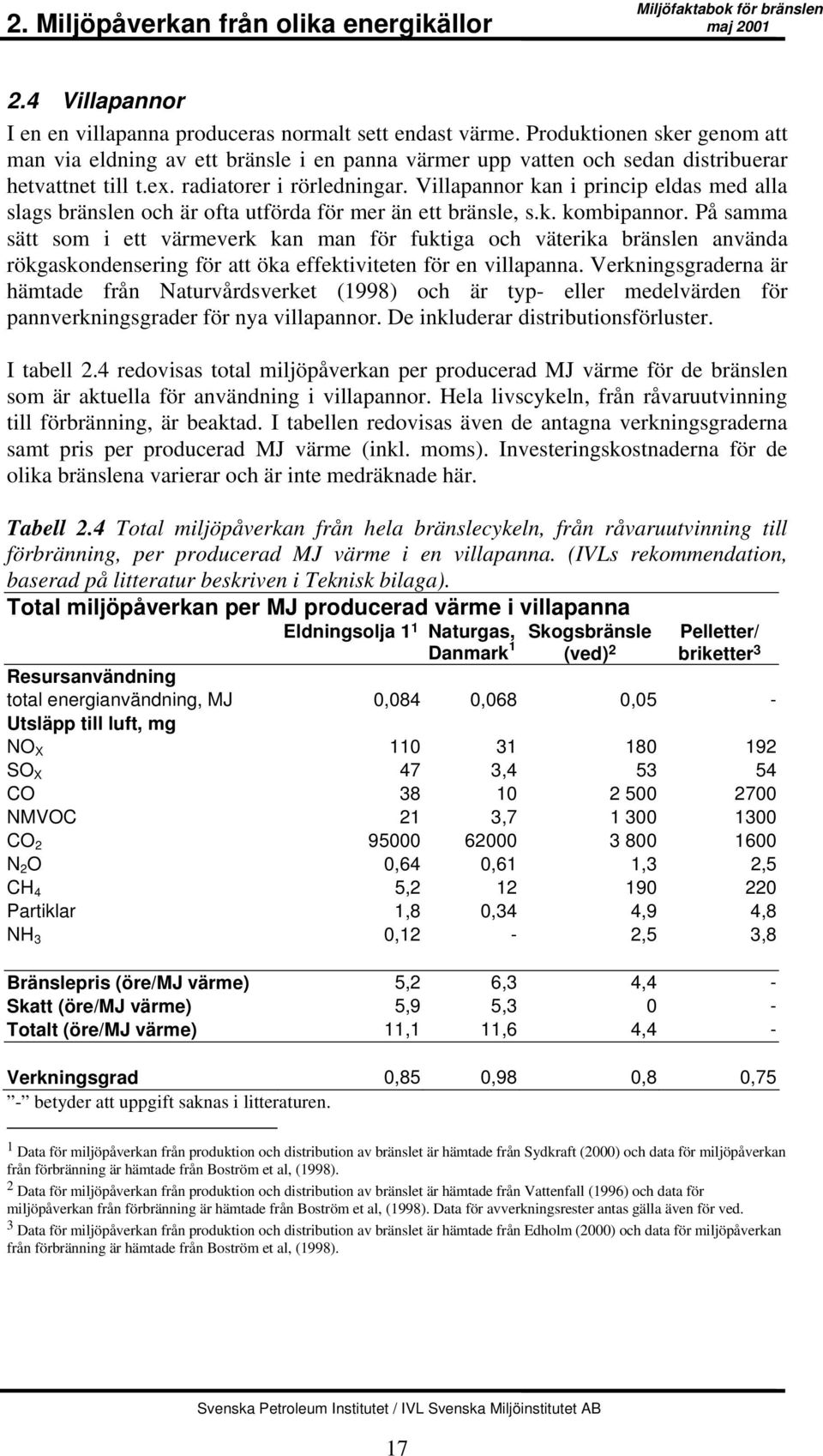 Villapannor kan i princip eldas med alla slags bränslen och är ofta utförda för mer än ett bränsle, s.k. kombipannor.