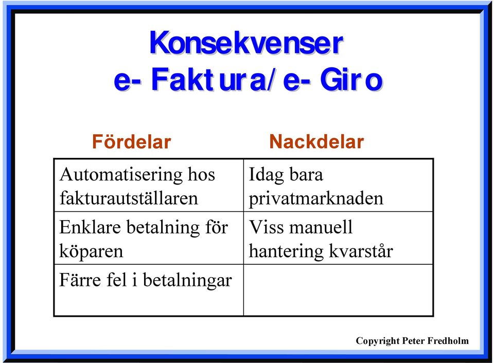 betalning för köparen Färre fel i betalningar