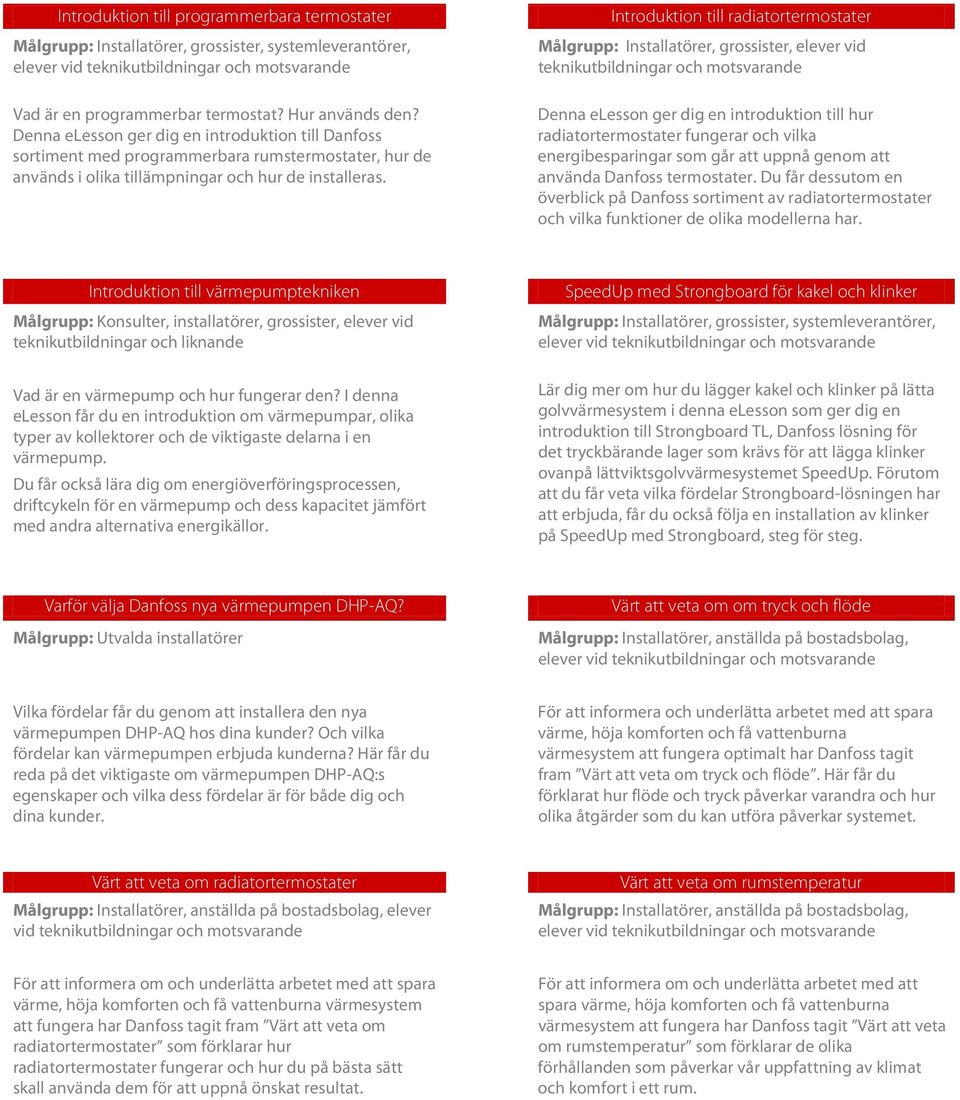Introduktion till radiatortermostater Denna elesson ger dig en introduktion till hur radiatortermostater fungerar och vilka energibesparingar som går att uppnå genom att använda Danfoss termostater.