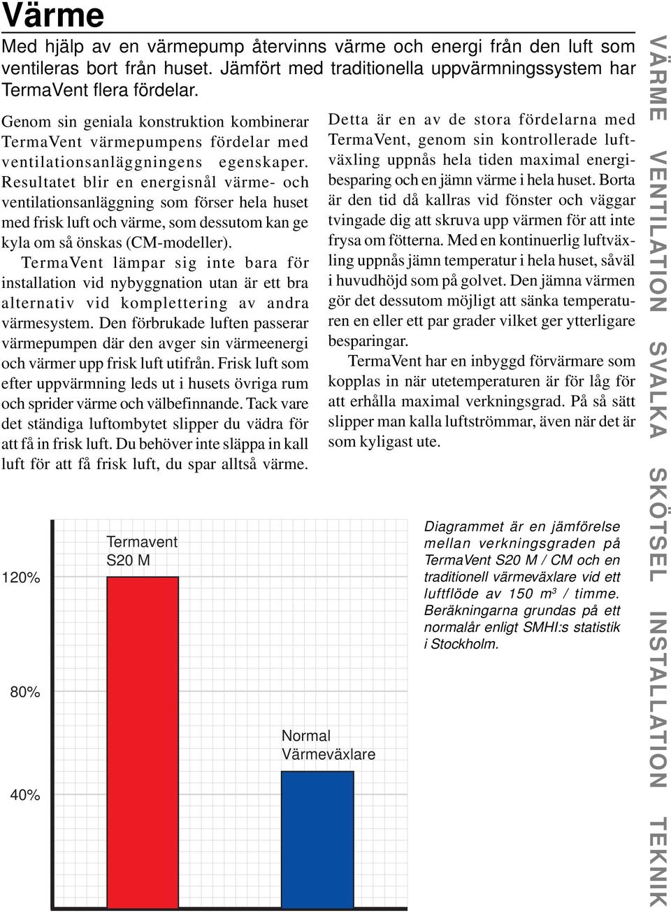 Resultatet blir en energisnål värme- och ventilationsanläggning som förser hela huset med frisk luft och värme, som dessutom kan ge kyla om så önskas (CM-modeller).