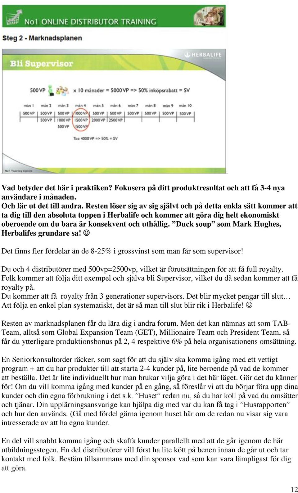 Duck soup som Mark Hughes, Herbalifes grundare sa! Det finns fler fördelar än de 8-25% i grossvinst som man får som supervisor!