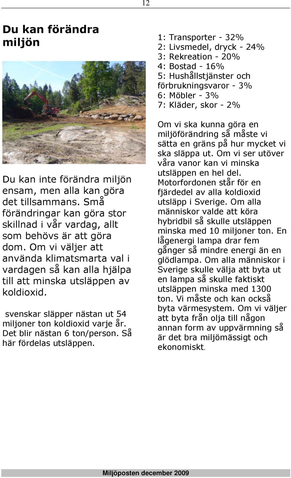 Det blir nästan 6 ton/person. Så här fördelas utsläppen.