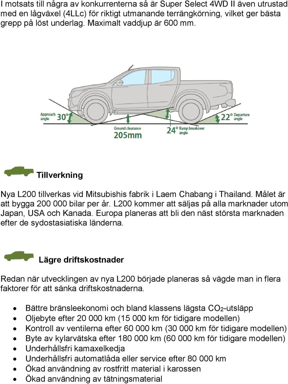 L200 kommer att säljas på alla marknader utom Japan, USA och Kanada. Europa planeras att bli den näst största marknaden efter de sydostasiatiska länderna.