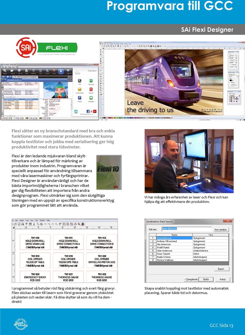 Flexi är den ledande mjukvaran bland skylttillverkare och är lämpad för märkning av produkter inom industrin.