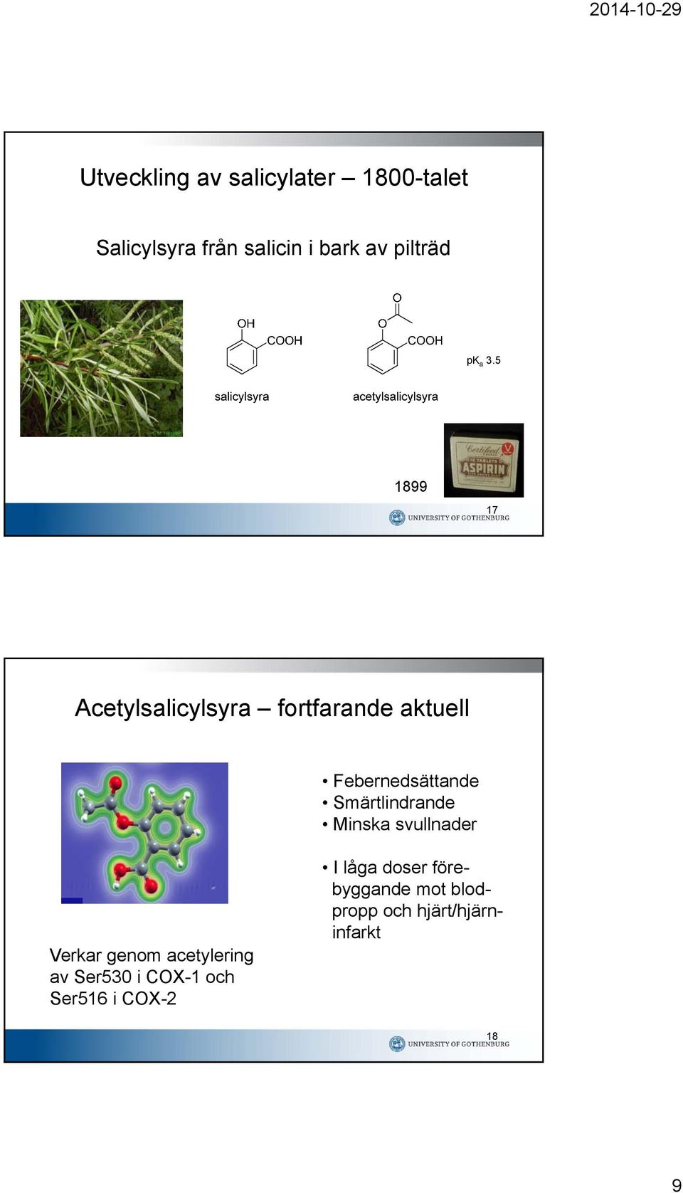 5 1899 17 Acetylsalicylsyra fortfarande aktuell Febernedsättande