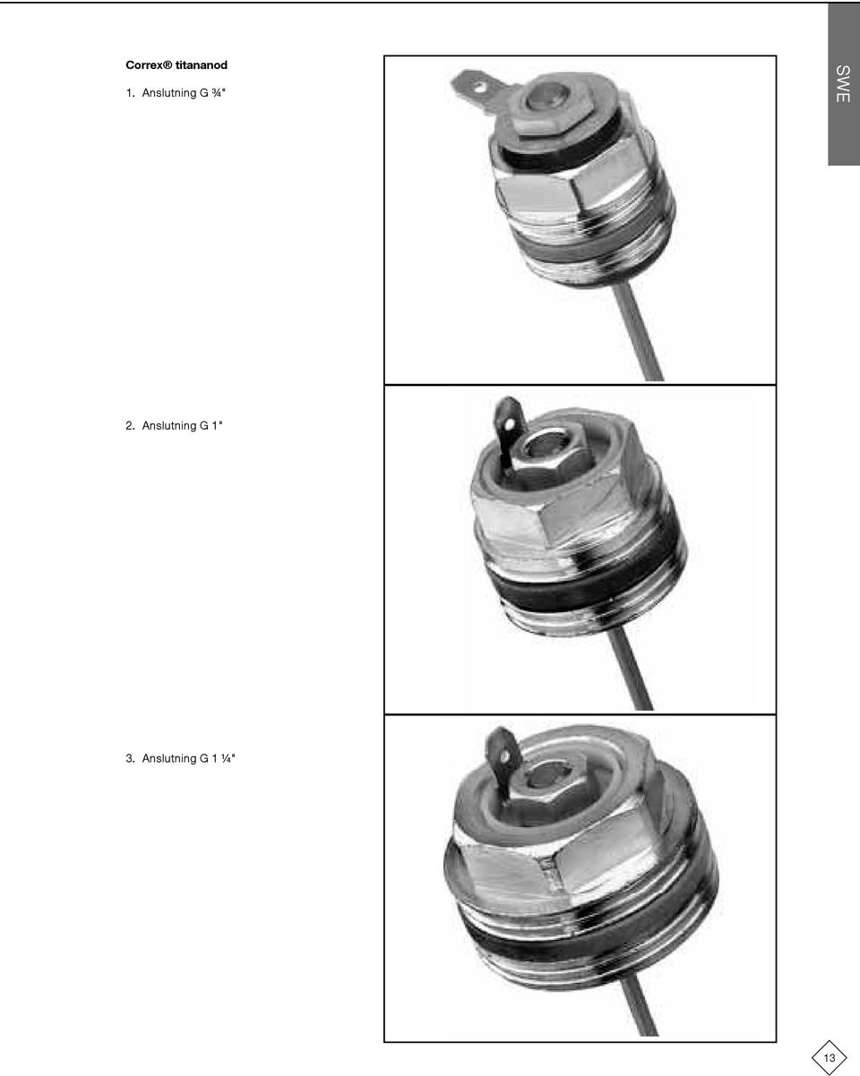 2. Anslutning G 1" 3.