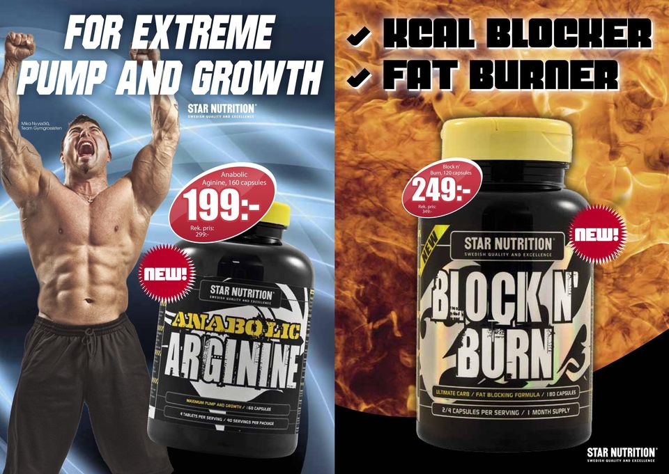 Block n Burn, 120 capsules 249:- 349:- Anabolic Aginine,