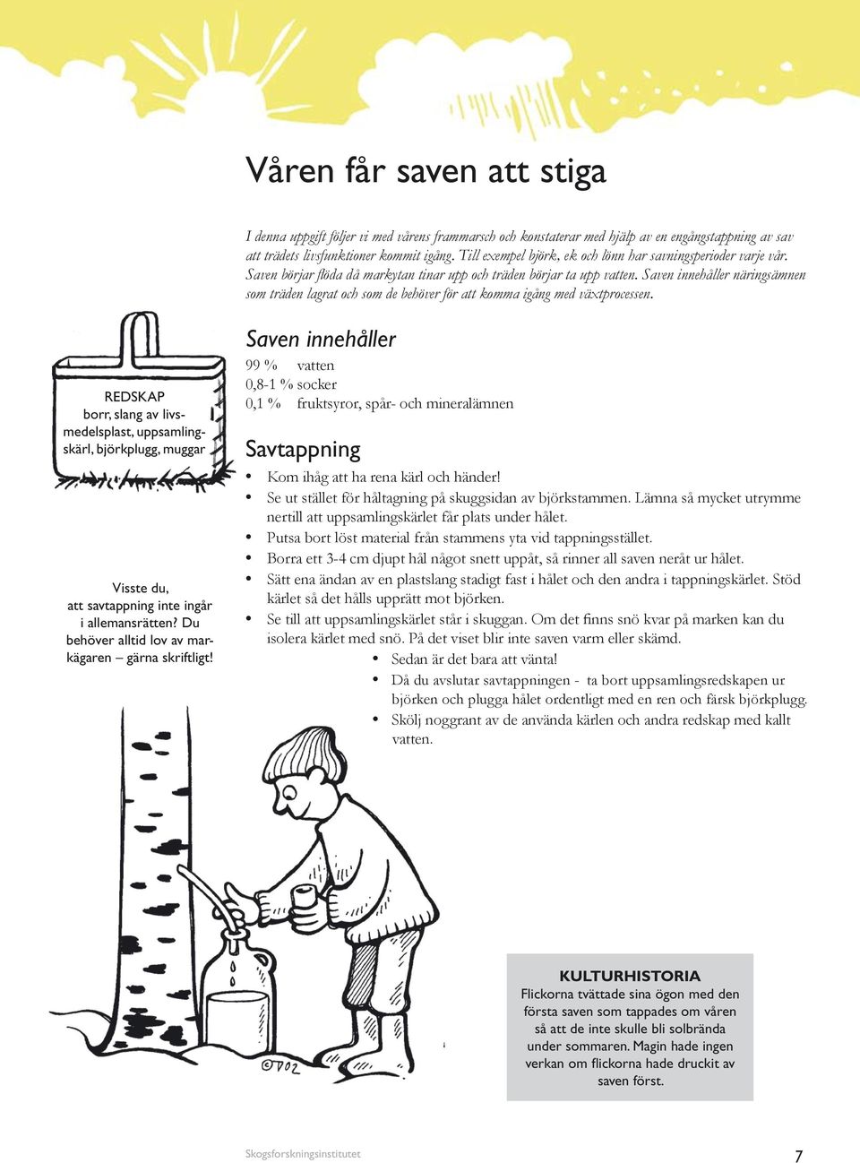 Saven innehåller näringsämnen som träden lagrat och som de behöver för att komma igång med växtprocessen.