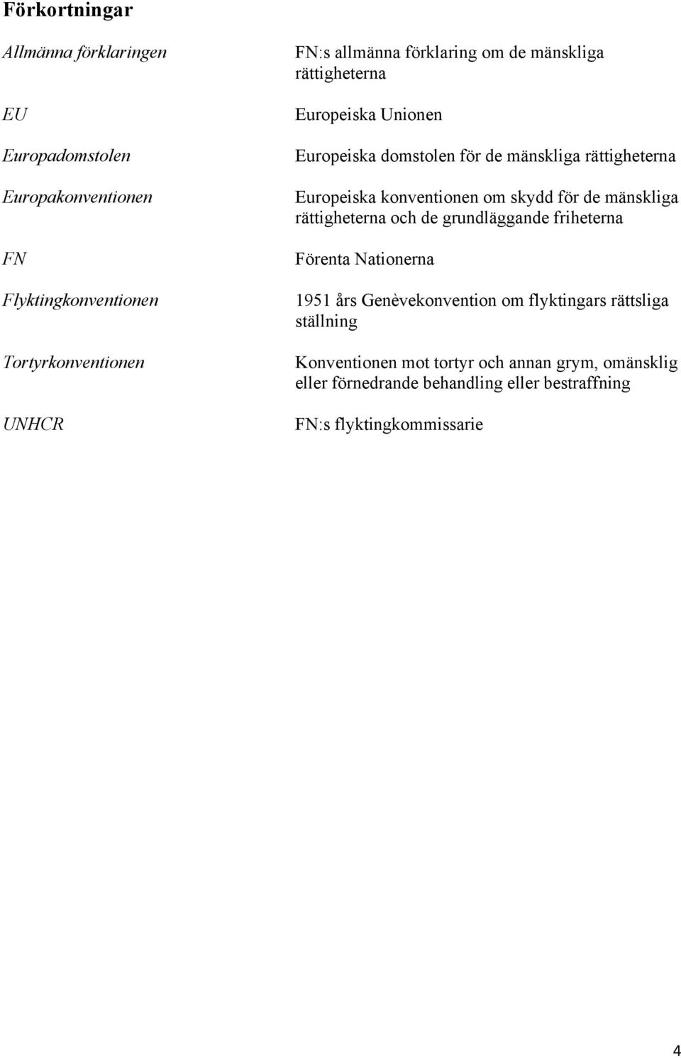 om skydd för de mänskliga rättigheterna och de grundläggande friheterna Förenta Nationerna 1951 års Genèvekonvention om flyktingars