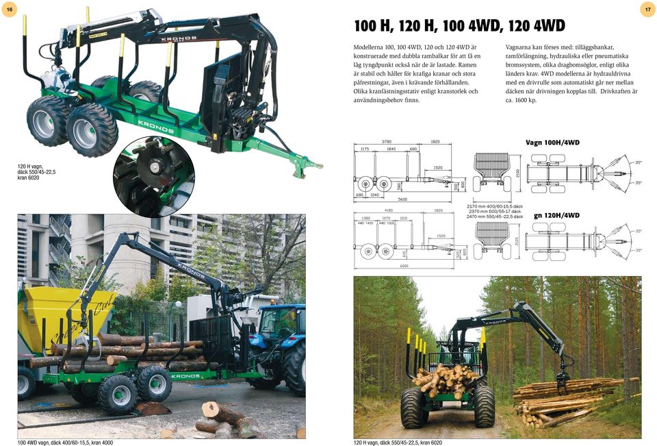 Vagnarna kan förses med: tilläggsbankar, ramförlängning, hydrauliska eller pneumatiska bromssystem, olika dragbomsöglor, enligt olika länders krav.